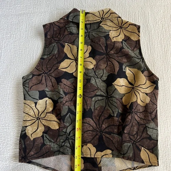 Tommy Bahama EUC Women Sleeveless Tropical Print Front Tie 100% silk Size M - Picture 8 of 12